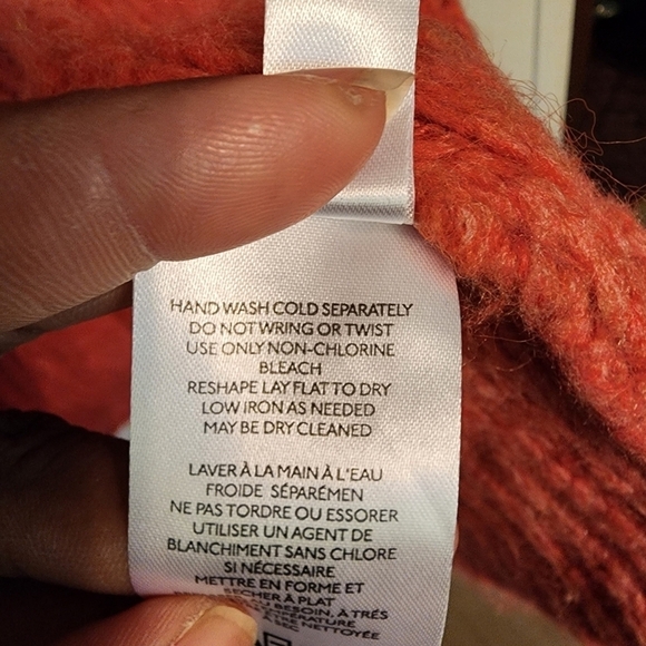 Anthropologie Nuria Open Front Textured Cable Knit Cardigan Sweater Coral Size L - Picture 6 of 11